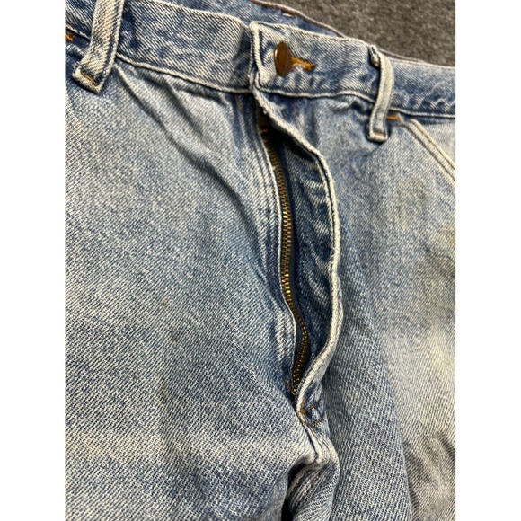 Rustler Jeans Mens 32x32 Blue Fits 32x27 Carpenter Denim Workwear Distressed - Picture 11 of 16